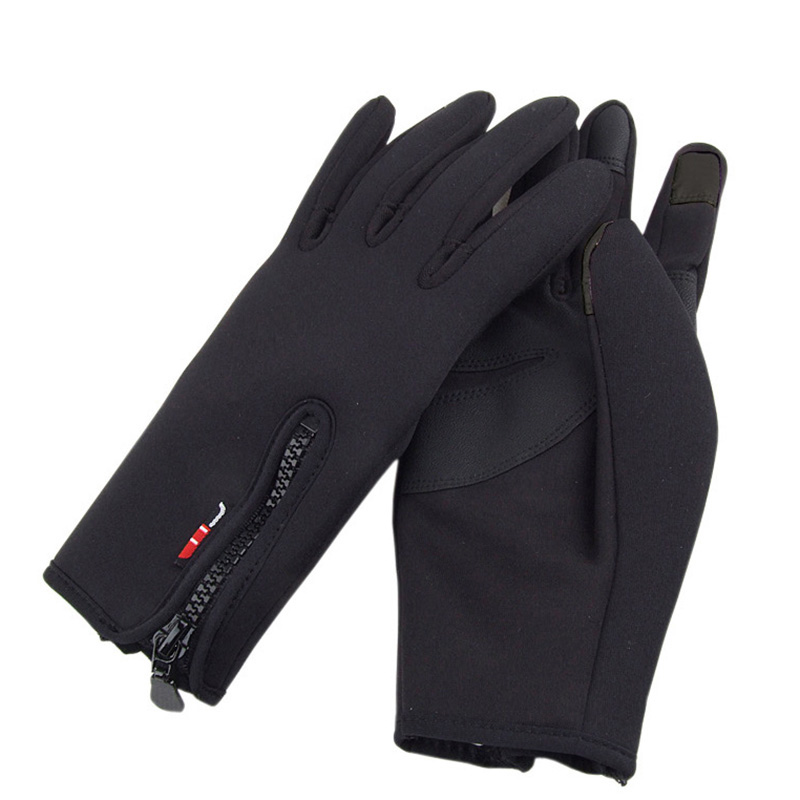 unknown Touch Screen Windproof Warm Gloves Outdoor Cycling Skiing Hiking Unisex Black