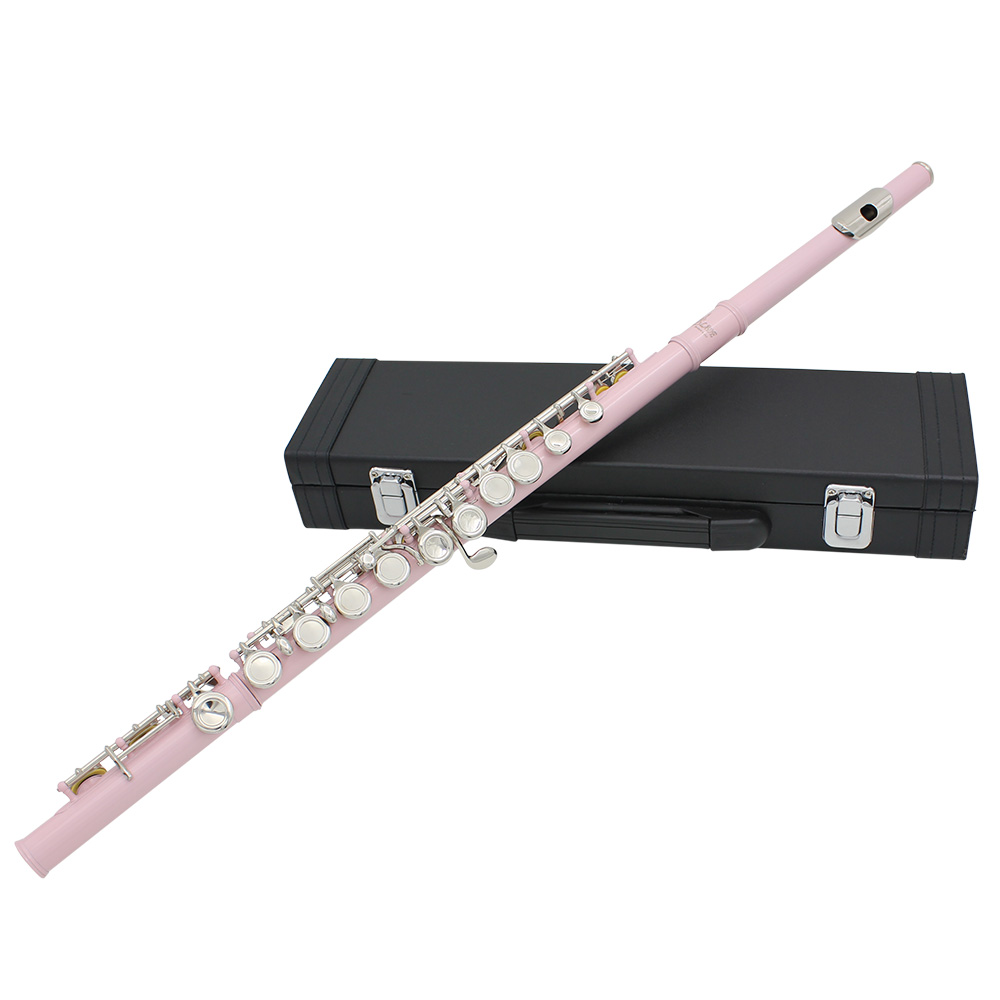 unknown estern Concert Flute Cupronickel Plated Silver 16 Holes C Key Woodwind Instrument with Cork Grease Cleaning Cloth Stick Gloves Mini Screwdriver Padded Case