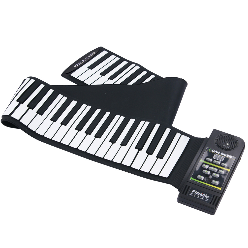 unknown 88 Key Electronic Piano Keyboard Silicon Flexible Roll Up Piano with Loud Speaker