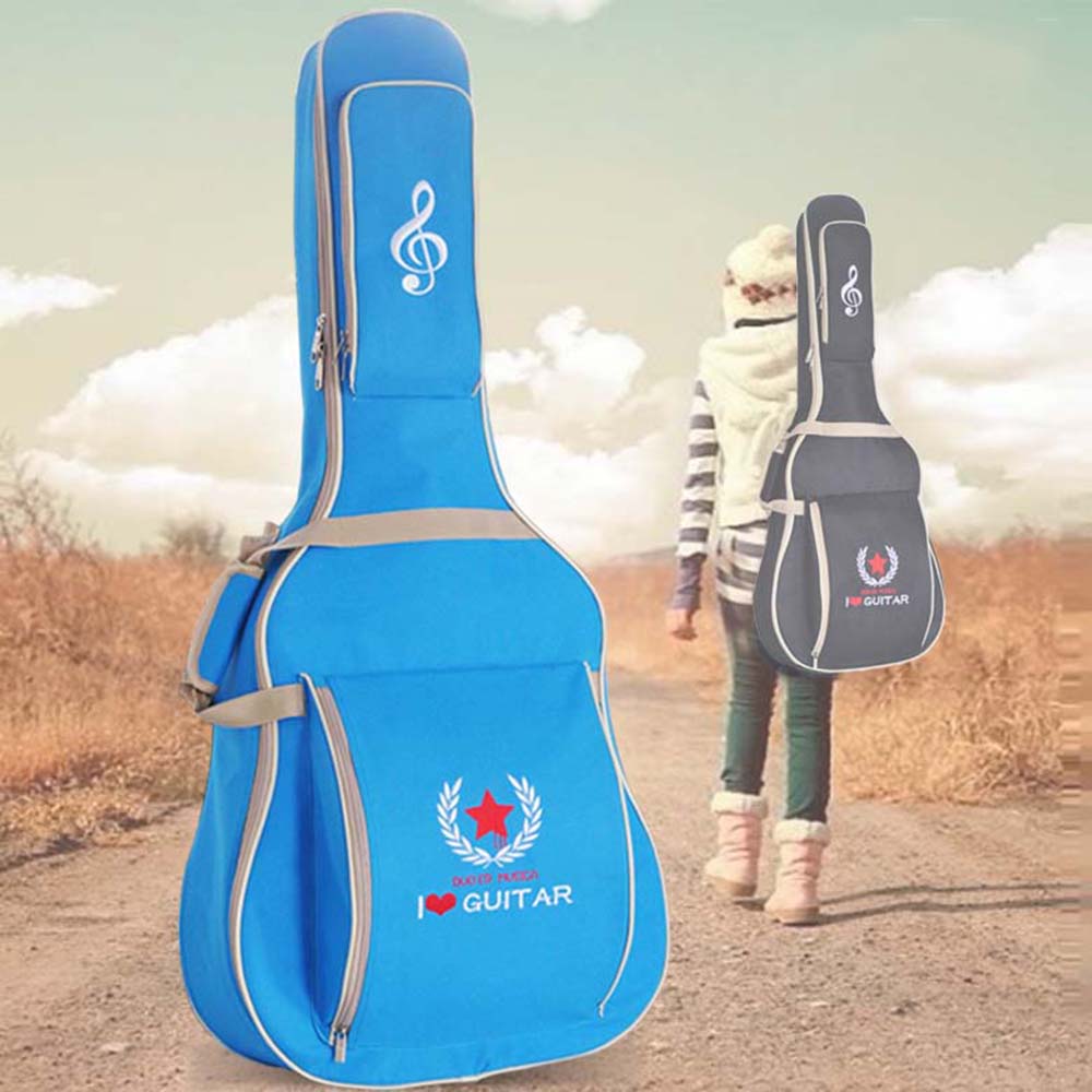 unknown 600D Water-resistant Oxford Cloth 10mm Sponge Cotton Padded Guitar Bag Backpack Shoulder Straps Pockets Gig Case for 41Inchs Acoustic Classic Folk Guitar