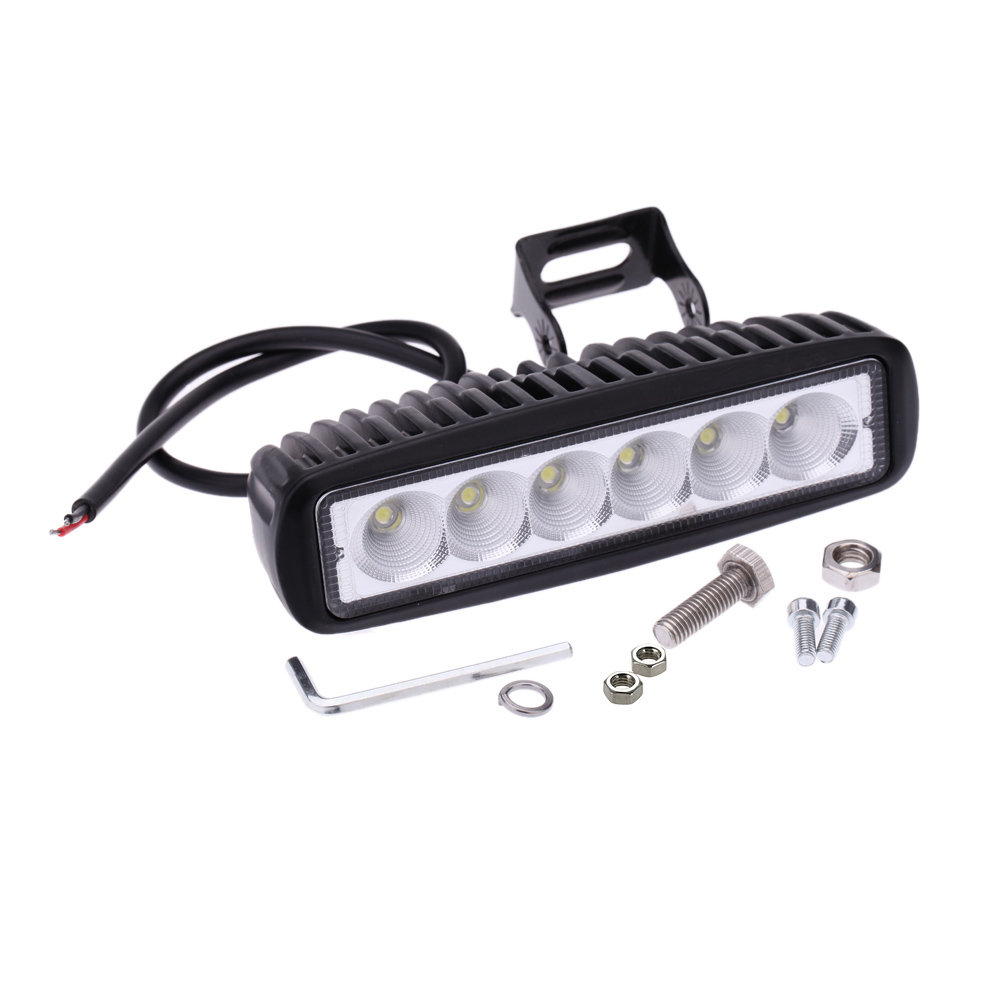 unknown 18W Flood Beam LED Work Light Lamp Strip Light for Jeep SUV ATV Off-road Truck