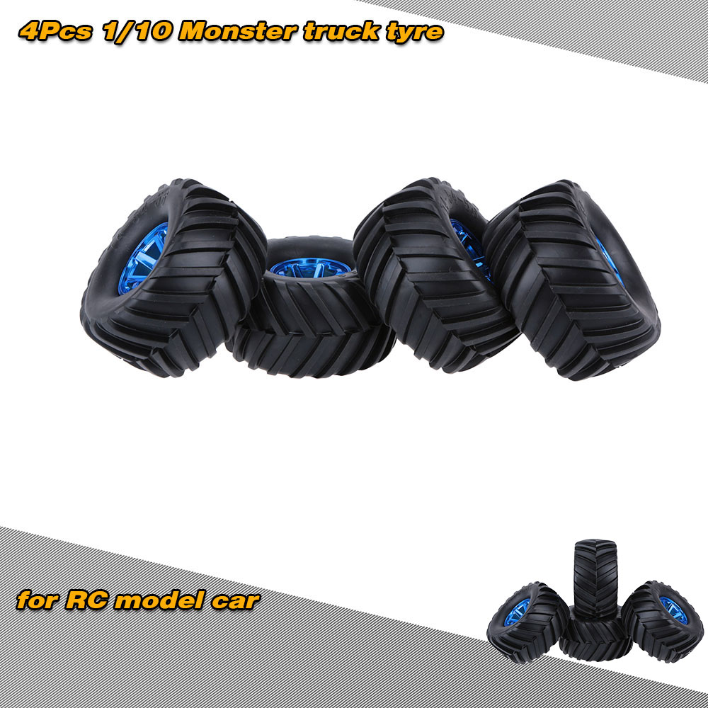unknown 4Pcs/Set 1/10 Monster Truck Tire Tyres for Traxxas HSP Tamiya HPI Kyosho RC Model Car