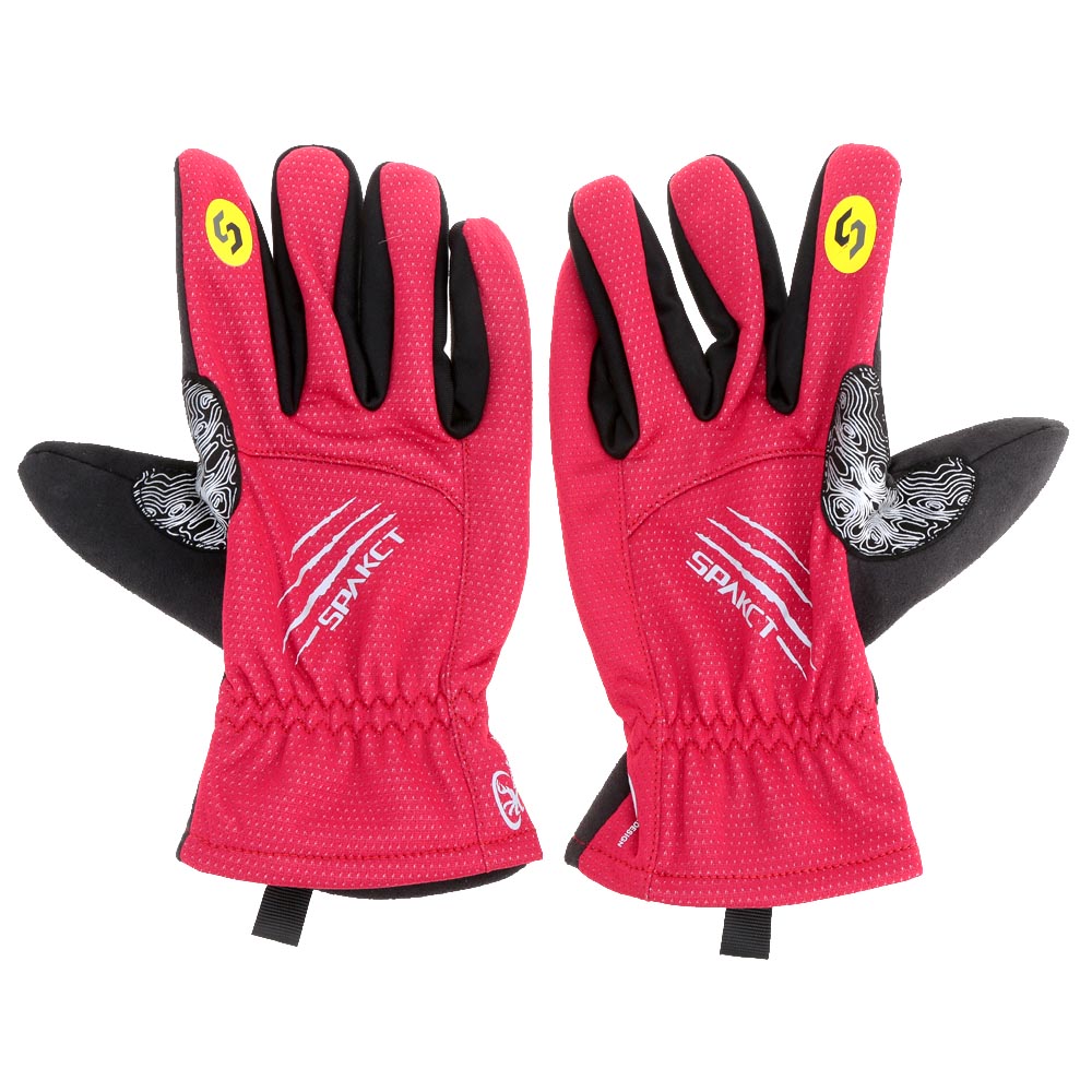 unknown Spakct Winter Full Finger Cycling Gloves Thermal Fleece Gloves Windproof