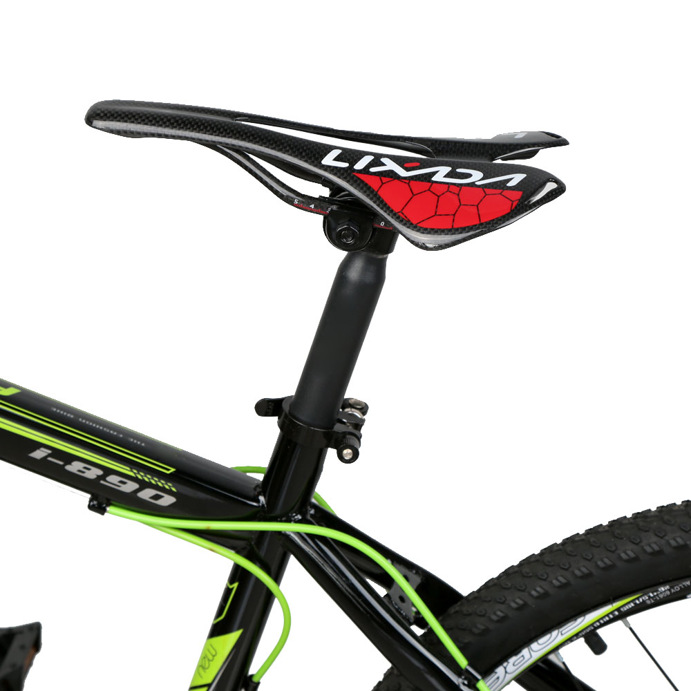 unknown LIXADA Black Glossy Full Carbon Fiber Super Lightweight MTB Mountain Bike Road Bike Cycling Hollow Saddle Bicycle Seat 275*143mm 120g
