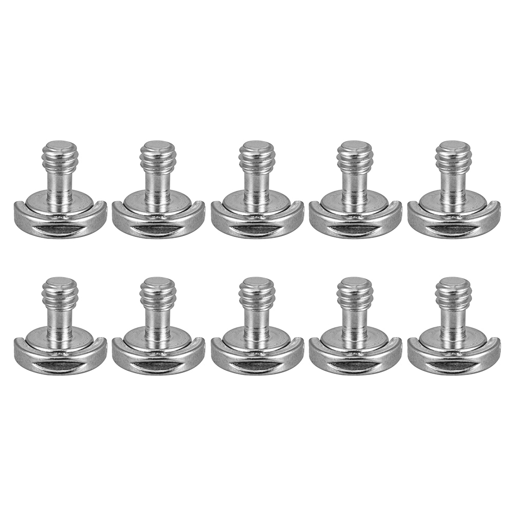 10pcs 1/4"-20 D Shaft D-ring Mounting Screw Adapter Tripod Monopod Quick Release Plate Camera Fixing Screw