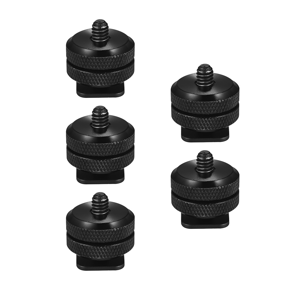 5pcs Camera Hot Shoe Mount to 1/4"-20 Tripod Screw Adapter Flash Shoe Mount for DSLR Camera Rig