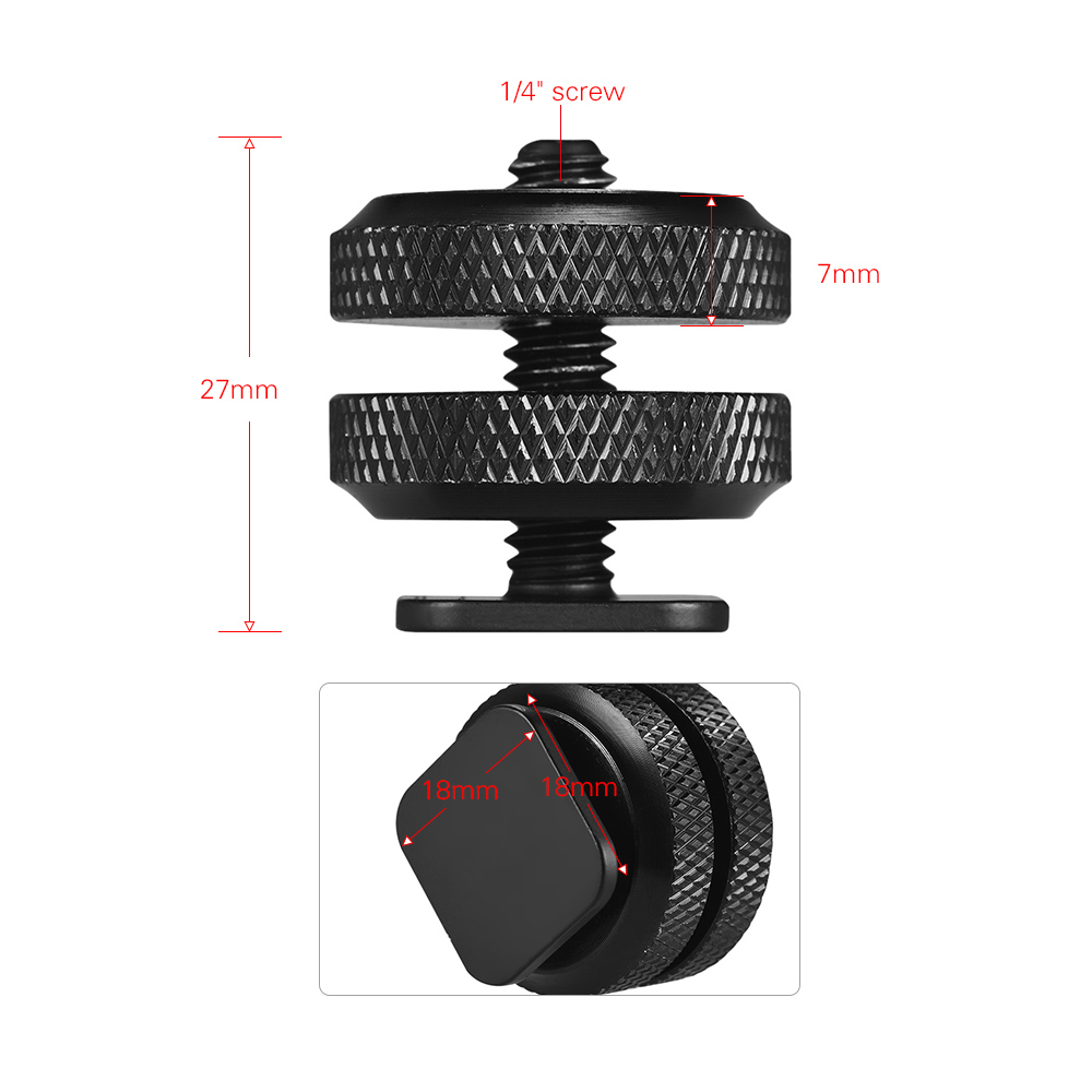 5pcs Camera Hot Shoe Mount to 1/4"-20 Tripod Screw Adapter Flash Shoe Mount for DSLR Camera Rig