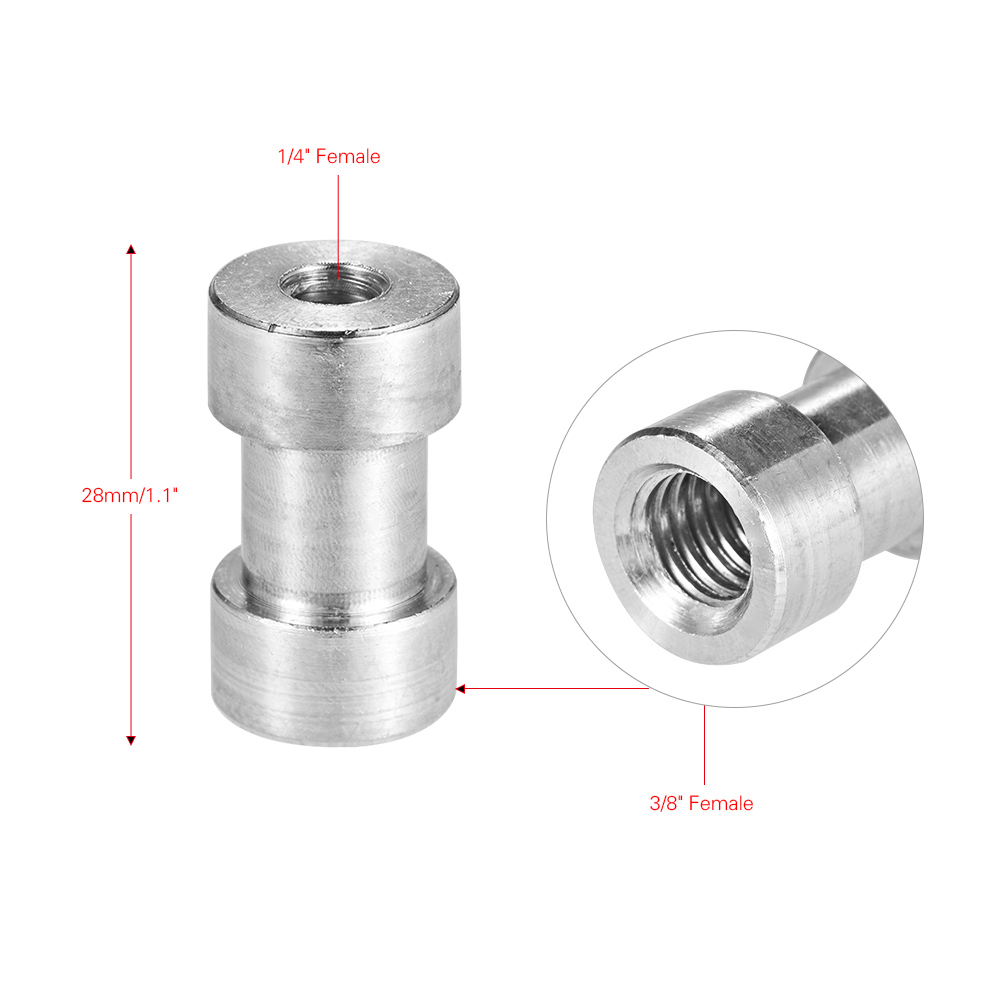 5pcs 1/4"-20 and 3/8"-16 Female Spigot Screw Threaded Adapter for Camera Flash Light Bracket