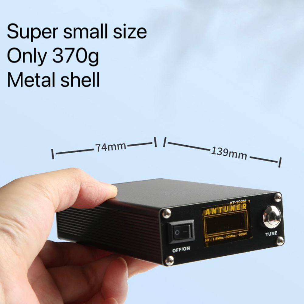 ANTUNER Omnipotent 1.8MHz-30MHz 100W Antenna Tuner Built-in Standing Waves Meter Power Meter For HF Radio USDX G1M FT-818 817 IC-705