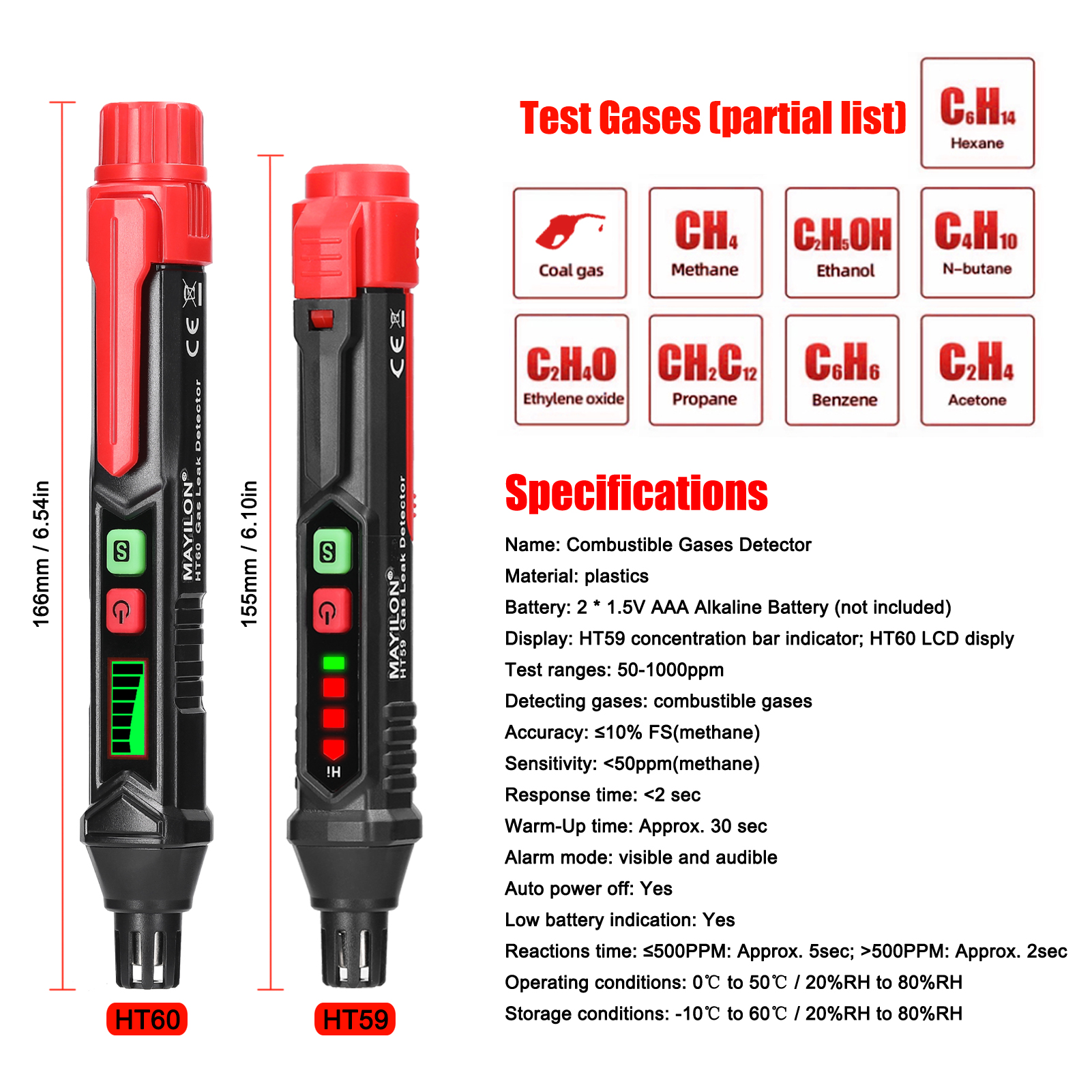 Handheld Combustible Gases Leak Detector Natural Gases Leakage Tester Portable PPM Meter Combustible Gases Analyzer Pen