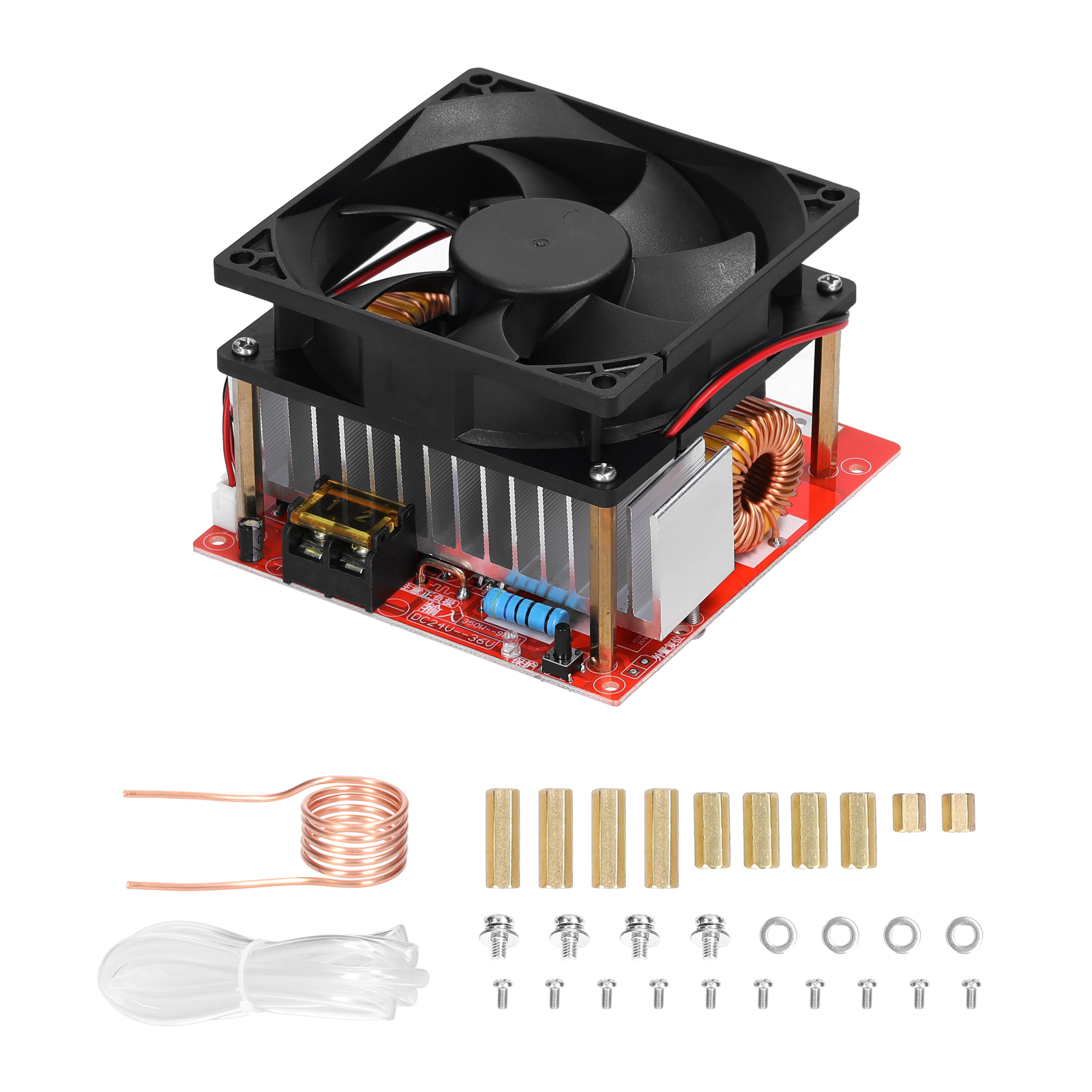 1000W ZVS Induction Heating Board Module Low Voltage Heater Coil Flyback Driver Heater with Copper Tube for DIY Small Parts Hardening Annealing