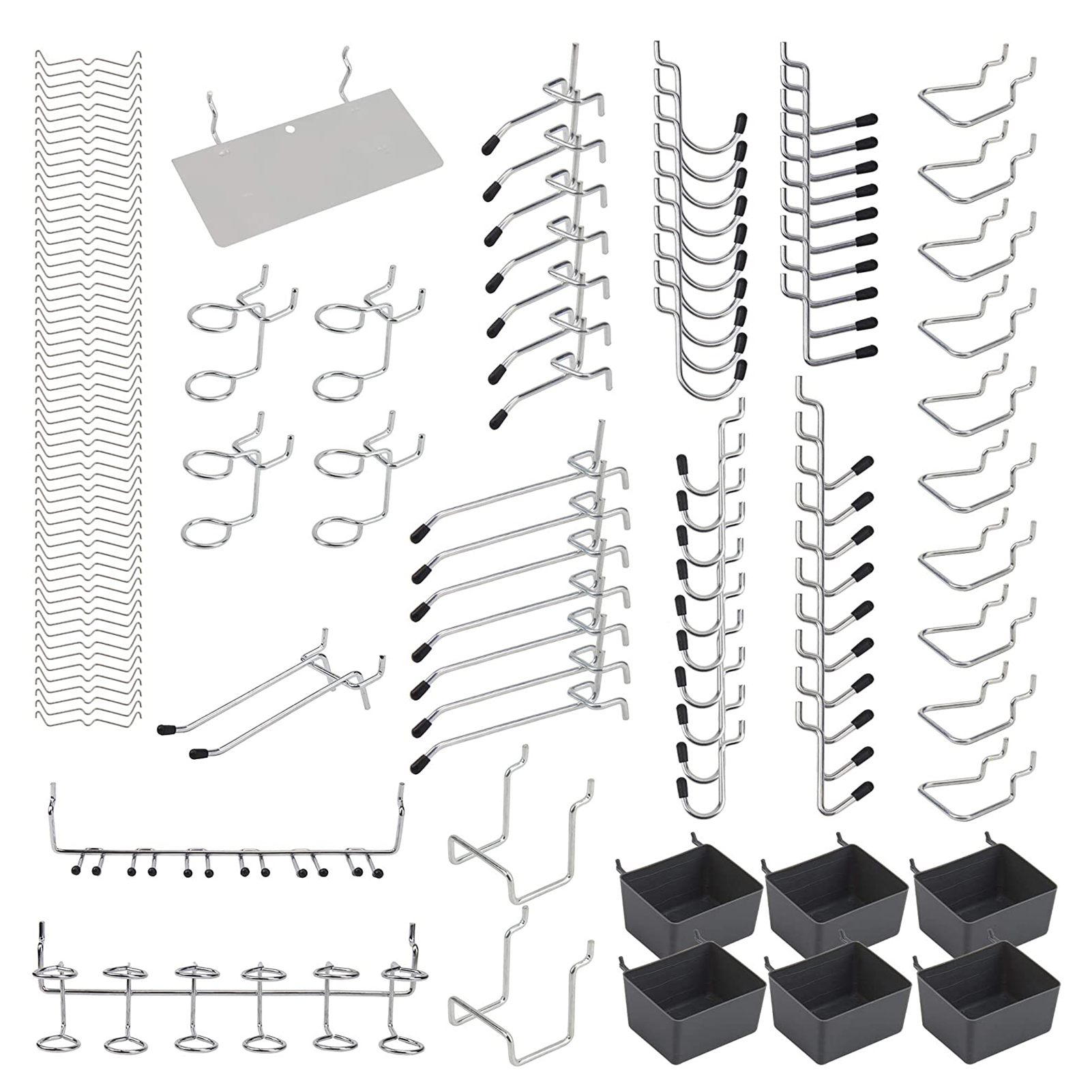 114Pcs Metal Pegboard Hooks Organizer Assortment Kit Peg Locks Hanging Applications