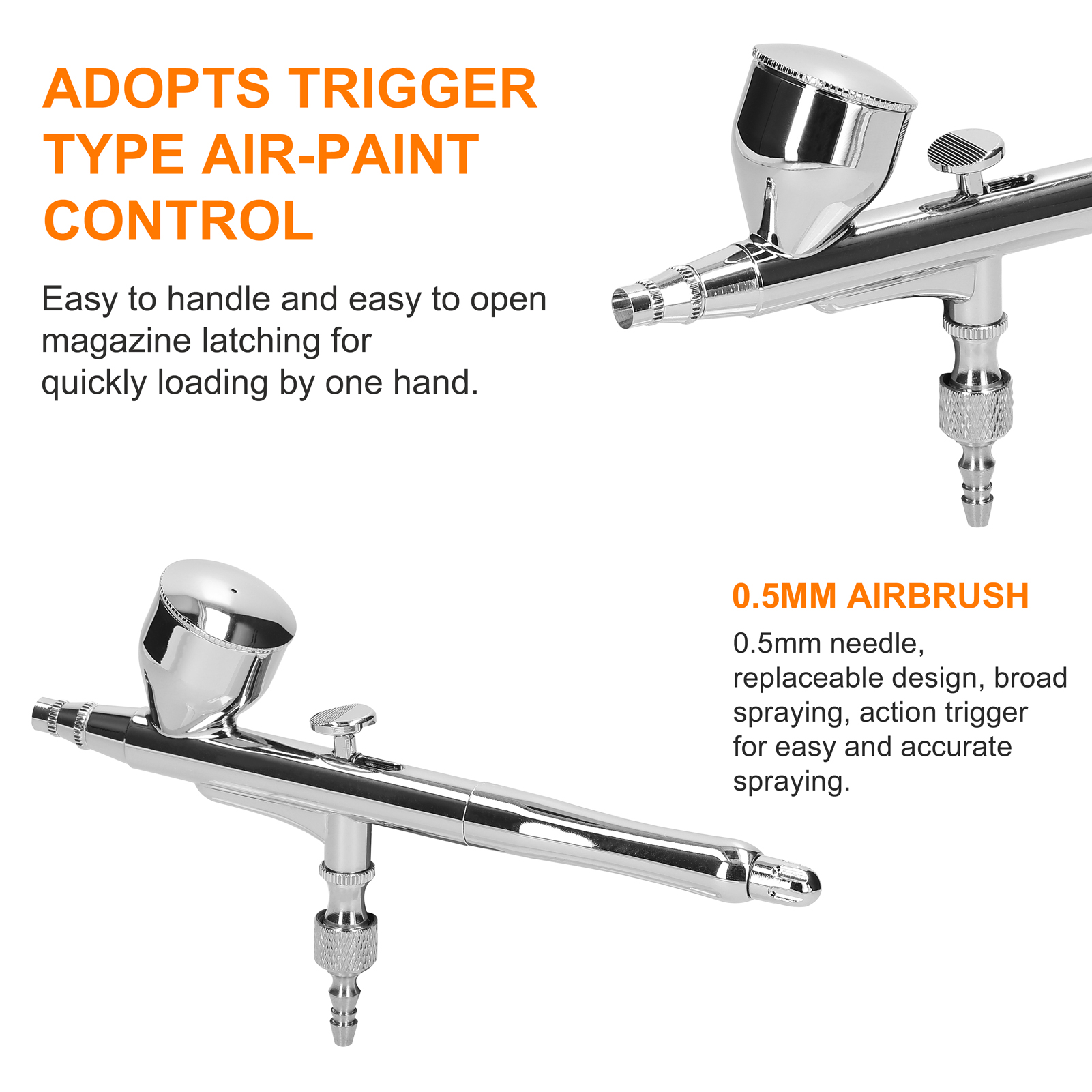 Multi-purpose Professional 0.5mm Airbrush Paint Output Volumes Adjustable for Model Making DIY Art Painting