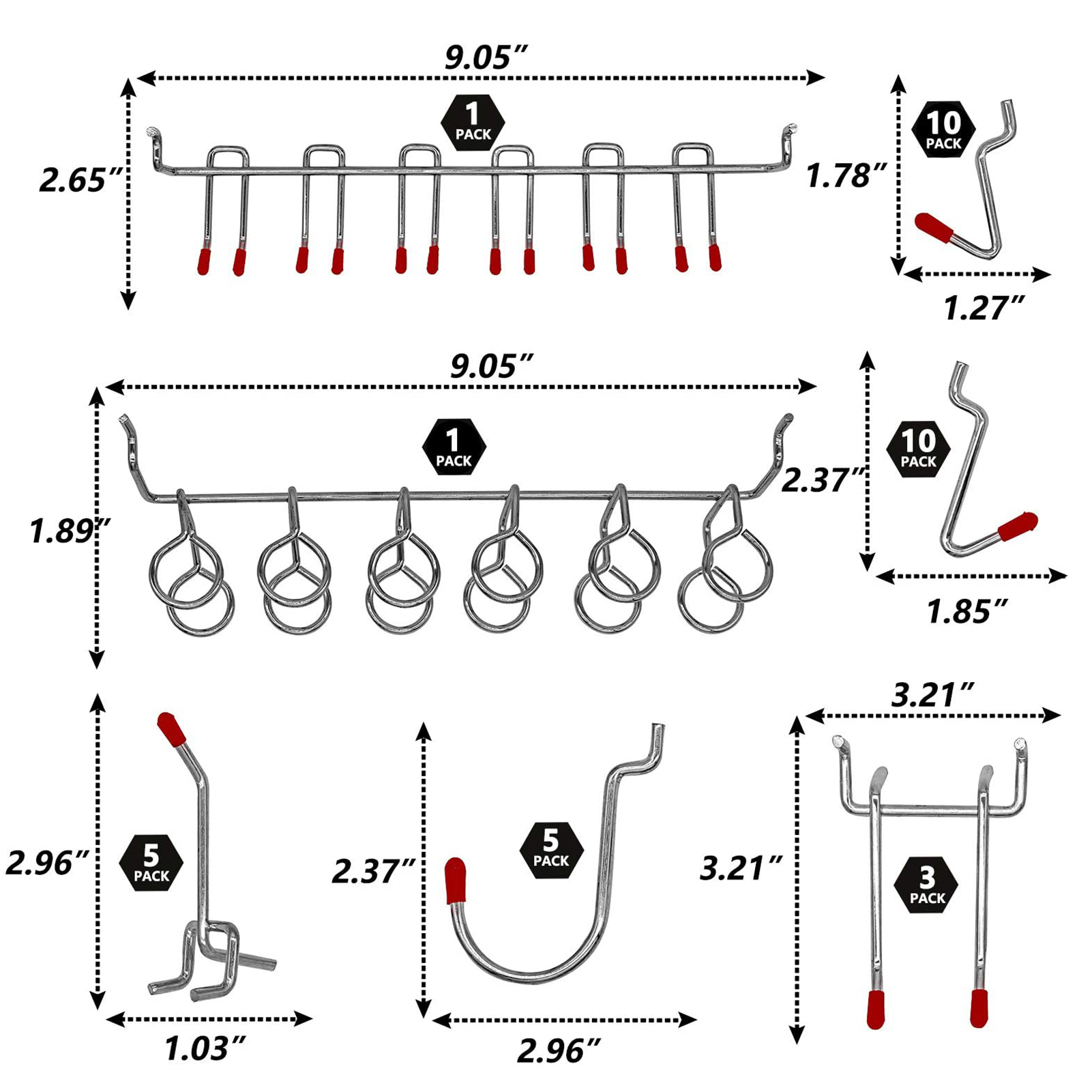 114Pcs Metal Pegboard Hooks Organizer Assortment Kit Peg Locks Hanging Applications