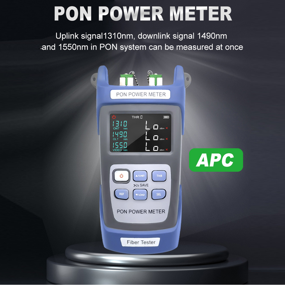 Handheld PON Power Meter Optical Fiber Tester Network Engineering Ten Data Storage 1310nm 1490nm 1550nm Video FTTX ONT OLT Signals Measurement Device