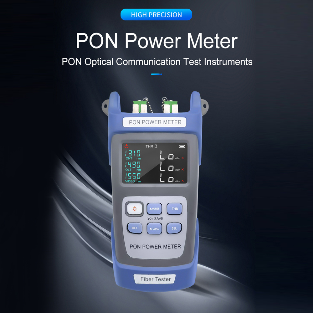 Handheld PON Power Meter Optical Fiber Tester Network Engineering Ten Data Storage 1310nm 1490nm 1550nm Video FTTX ONT OLT Signals Measurement Device