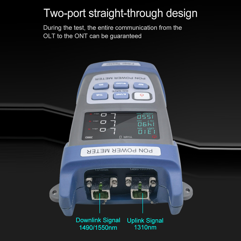 Handheld PON Power Meter Optical Fiber Tester Network Engineering Ten Data Storage 1310nm 1490nm 1550nm Video FTTX ONT OLT Signals Measurement Device