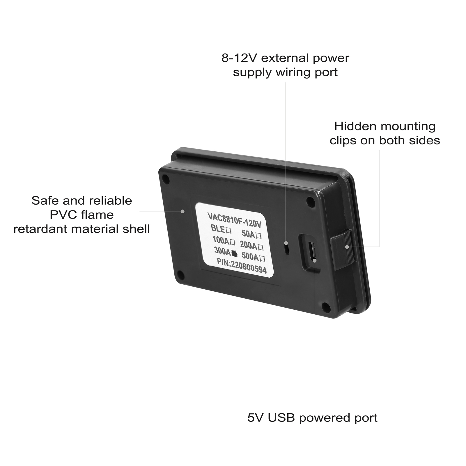 2.4 Inch Wireless Voltage Meter Ammeter Voltmeter Coulometer Battery Power Detector Battery Capacity Tester Real-time Battery Monitor