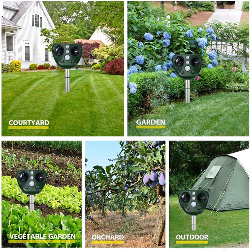 Outdoor Waterproof Solar Powered Pest Rejector Garden Farm Mouse Mole Pest Rodent Repellent Device Animal Repeller