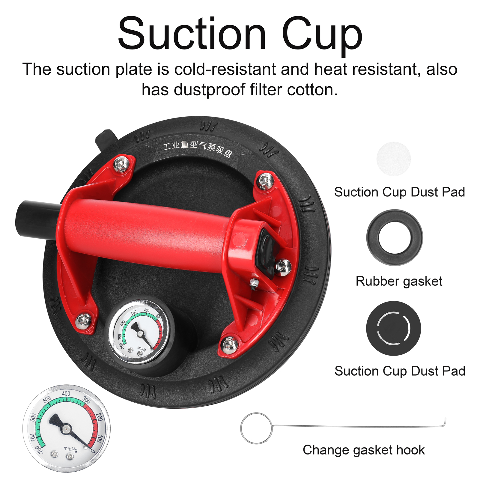 Manual Vacuum Suction Cup 100kg High Bearing Capacity Hand-pump Sucker Heavy Duty Vacuum Ceramic Tile Lifter for Granite Glass Lifting Tool