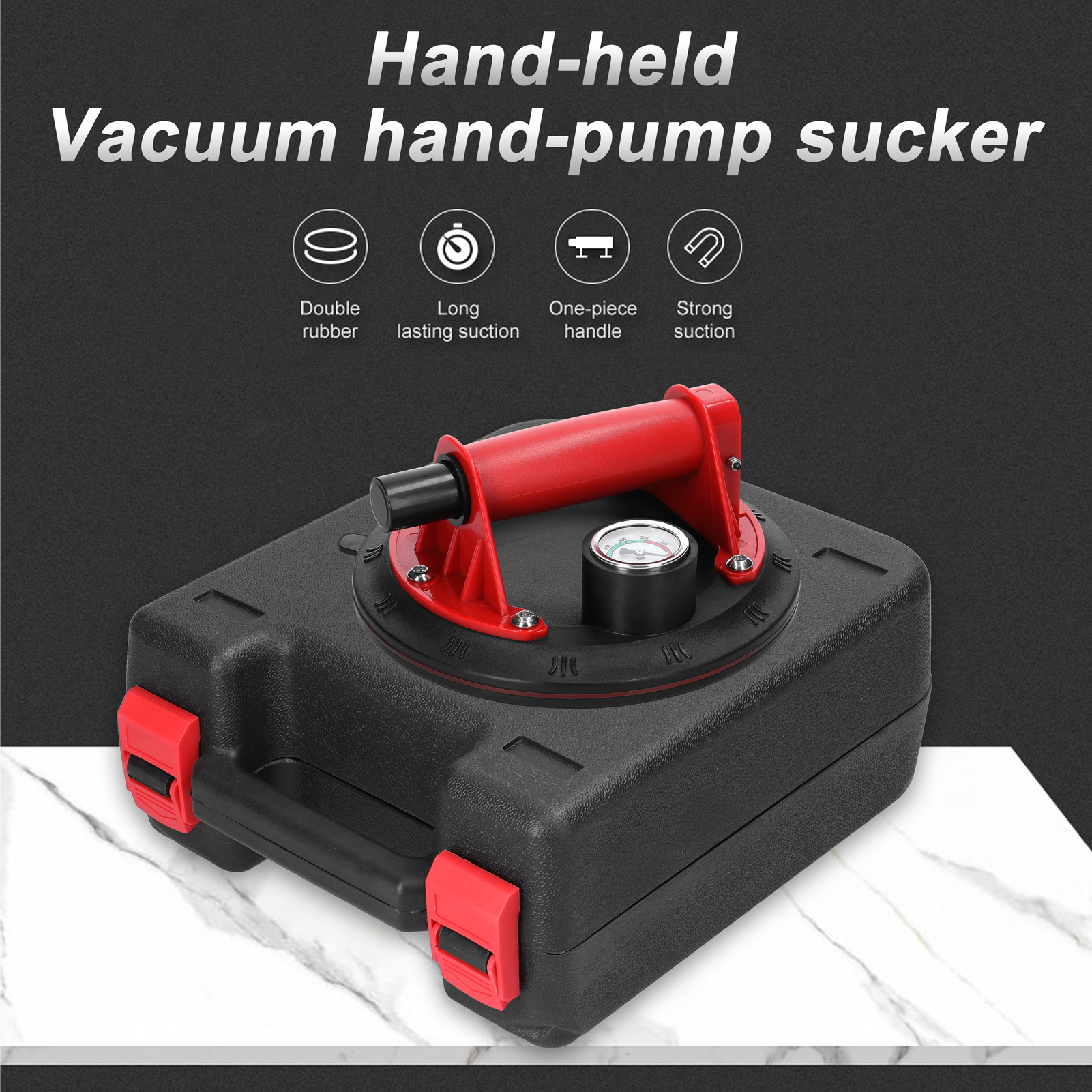 Manual Vacuum Suction Cup 100kg High Bearing Capacity Hand-pump Sucker Heavy Duty Vacuum Ceramic Tile Lifter for Granite Glass Lifting Tool