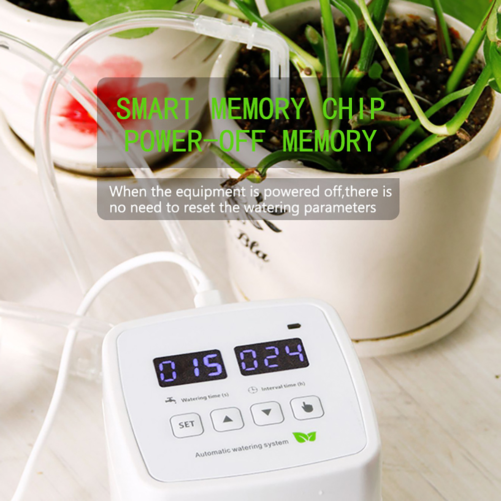 Intelligent Automatic Watering Device Timed Waterer Garden Terrace Drip Irrigation System for 10 Potted Plant Flower