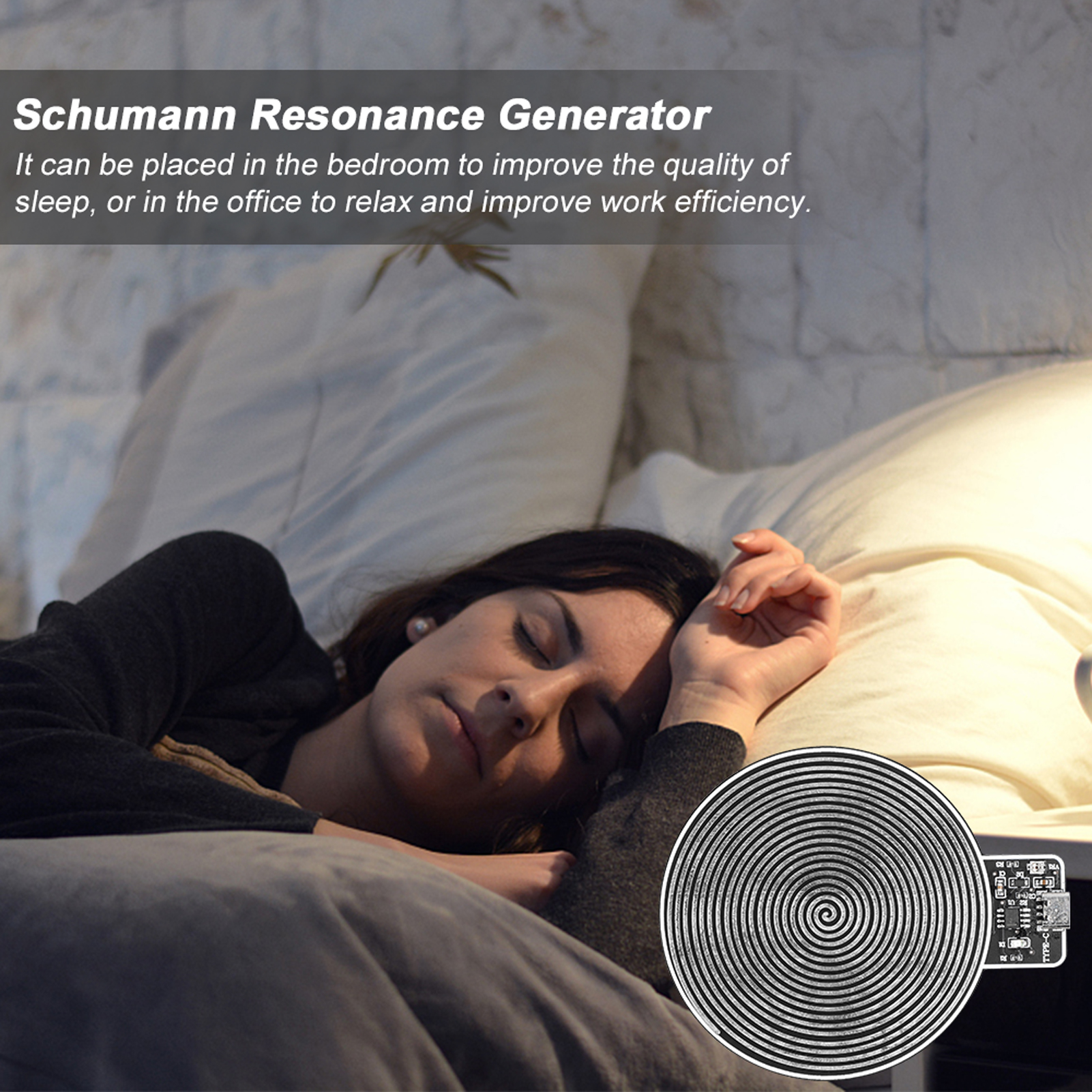 Schumann Wave Generator 7.8Hz Ultra-Low Frequency Pulse Schumann Resonance Generator USB Powered Audio Resonator for Relax Sleep