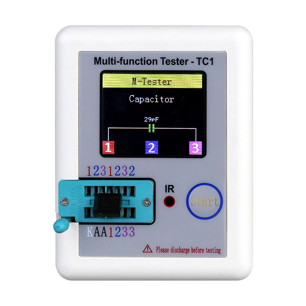 Colorful Display Transistor Tester Multi-functional TFT Backlight Didoe Triode Capacitance Resistor Detector Inductance MOSFET NPN PNP Triac MOS Automatic Calibration Detector