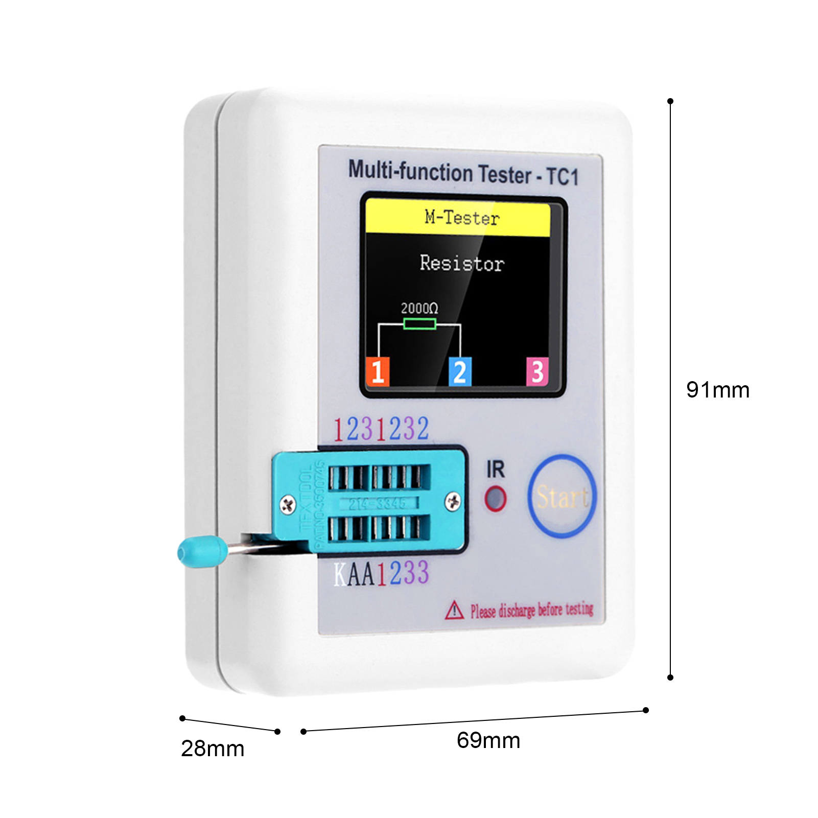 Colorful Display Transistor Tester Multi-functional TFT Backlight Didoe Triode Capacitance Resistor Detector Inductance MOSFET NPN PNP Triac MOS Automatic Calibration Detector