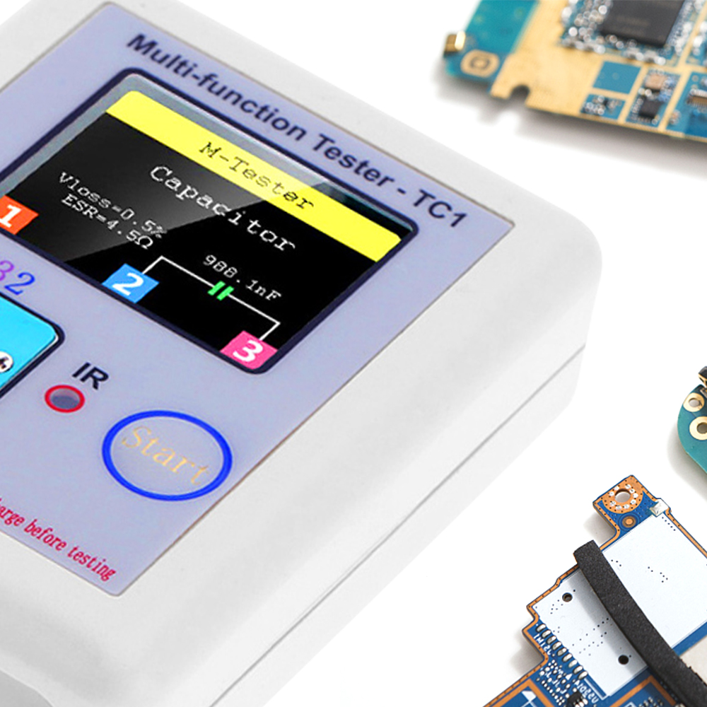 Colorful Display Transistor Tester Multi-functional TFT Backlight Didoe Triode Capacitance Resistor Detector Inductance MOSFET NPN PNP Triac MOS Automatic Calibration Detector