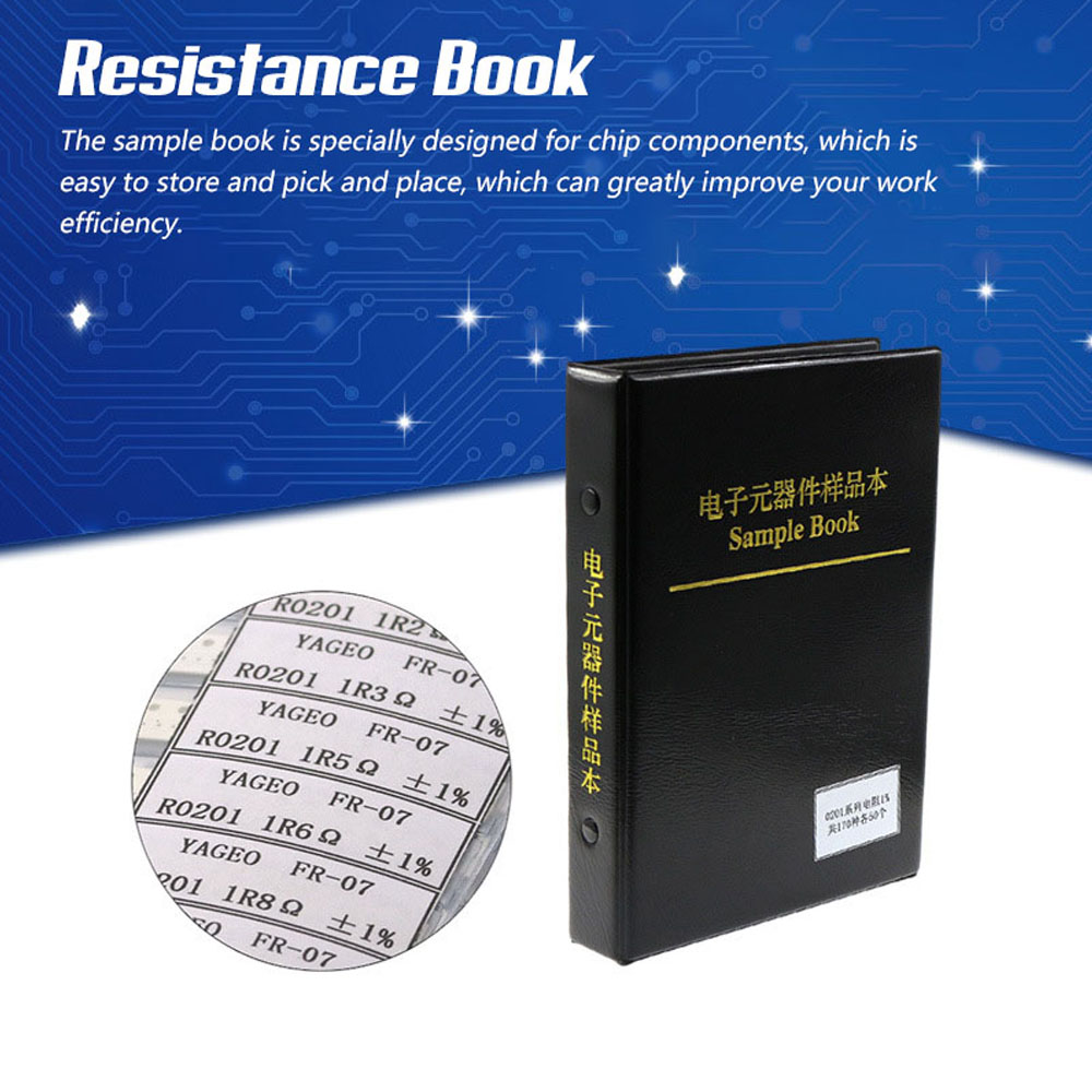 Resistor Surface Mounted Device Resistance Book Kit Multifunctional Chip Resistor Assortment Kit 1% Precise Sample Book