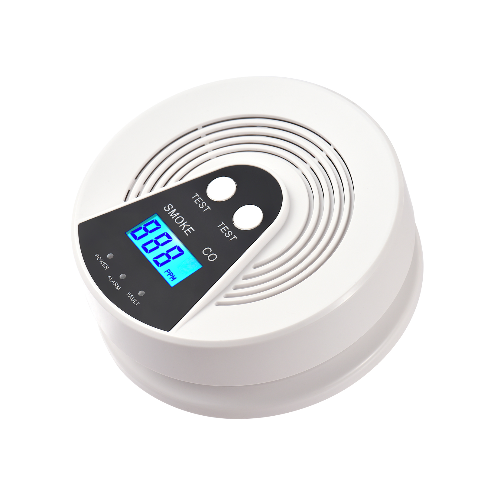 Smoke and Carbon Monoxide Alarm LCD Display CO Detector Smoke Alarm Voice Alert Combination Smoke and CO Alarm Battery Powered