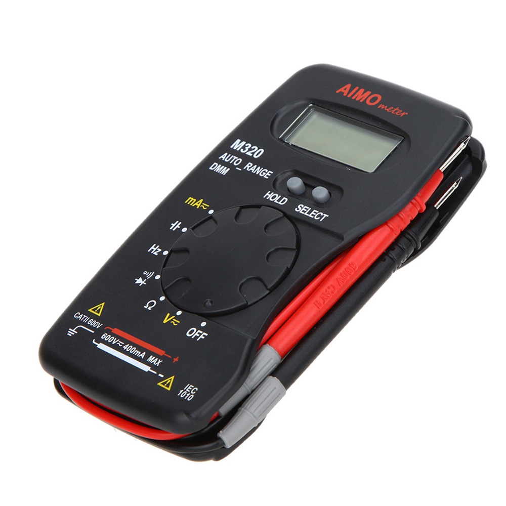 AIMO M320 Pocket Size Handheld LCD Digital Multimeter DMM Frequency Capacitance Measurement Data Hold Auto Range