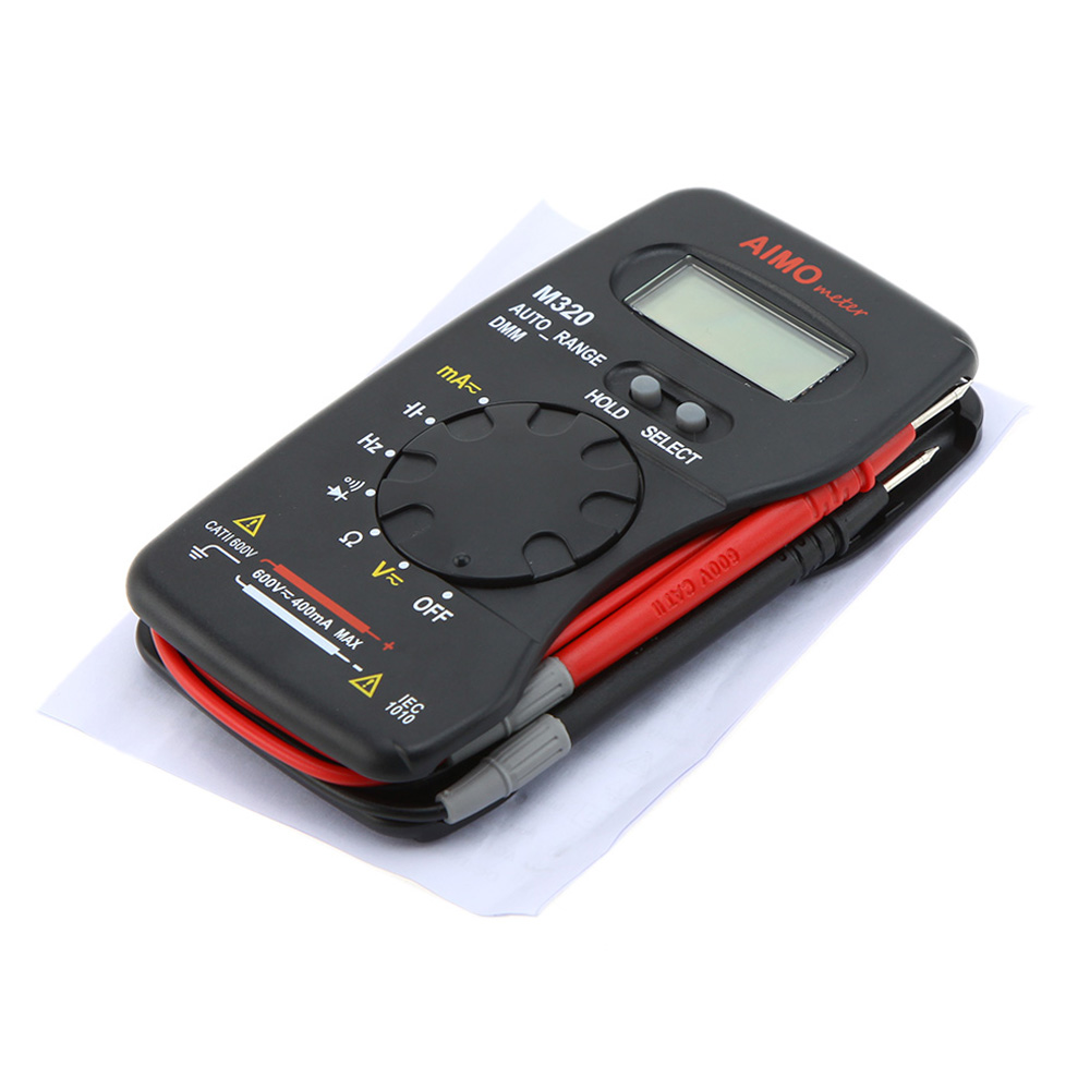 AIMO M320 Pocket Size Handheld LCD Digital Multimeter DMM Frequency Capacitance Measurement Data Hold Auto Range