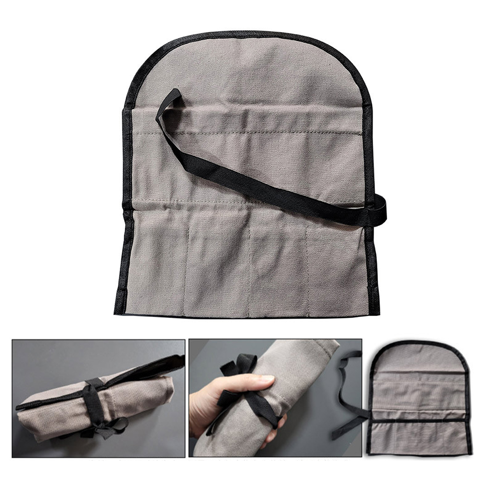 Portable Roll up Tool Bag Foldable Roll Small Tool Pouch Multiple Pockets Canvas Toolbag Organizer for Carving Sculpting Art Tools Woodworking