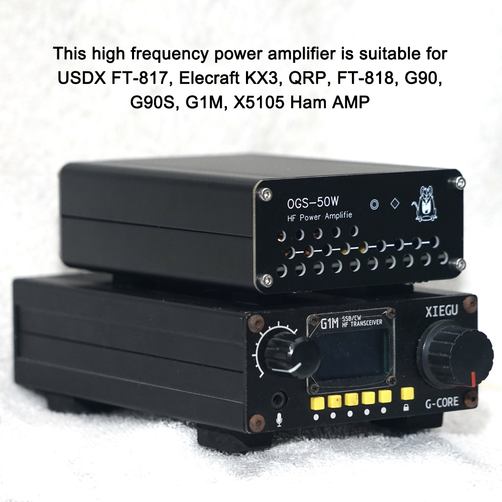 50W Portable High Frequency Power Amplifier Short-wave Radio Power Amplifier for USDX FT-817 Elecraft KX3 QRP FT-818 G90 G90S G1M X5105 Ham AMP