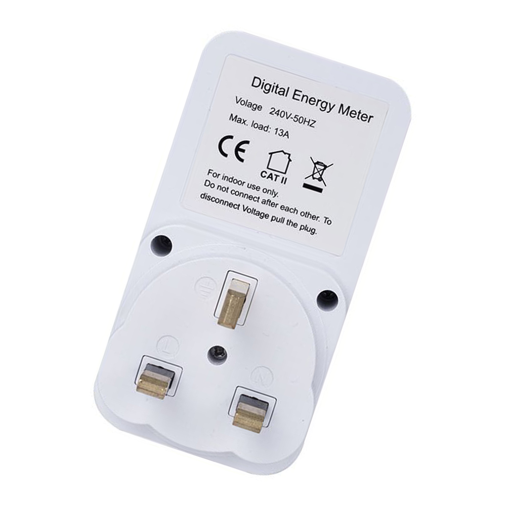 UK Plug Plug-in Digital LCD Energy Monitor Power Meter Electricity Electric Usage Monitoring Socket