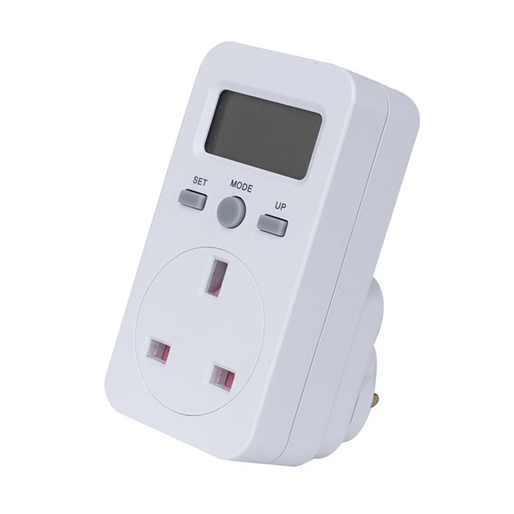 UK Plug Plug-in Digital LCD Energy Monitor Power Meter Electricity Electric Usage Monitoring Socket