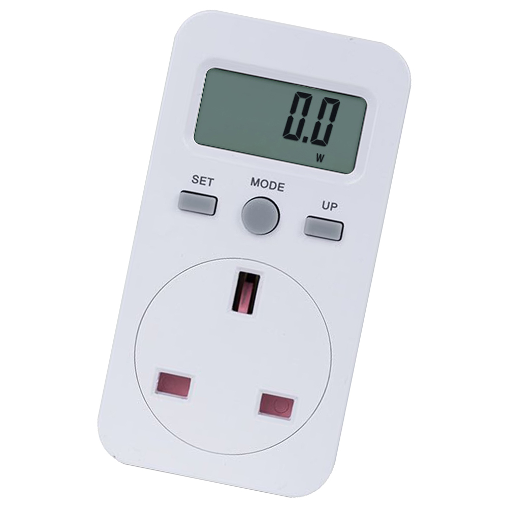 UK Plug Plug-in Digital LCD Energy Monitor Power Meter Electricity Electric Usage Monitoring Socket