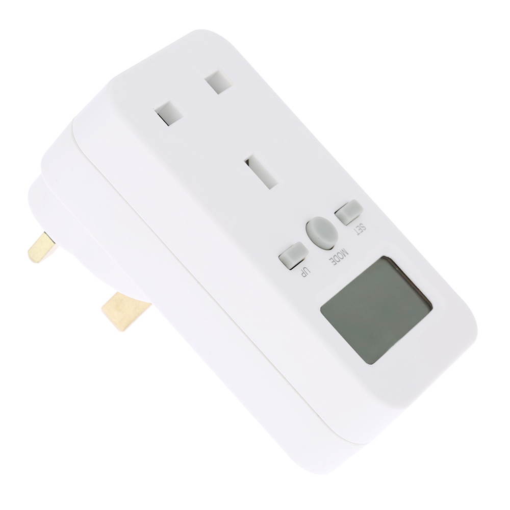 UK Plug Plug-in Digital LCD Energy Monitor Power Meter Electricity Electric Usage Monitoring Socket