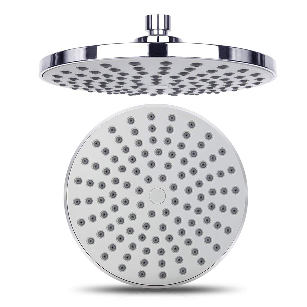 High Pressure Shower Head 8 Inch Rain Showerhead G1/2 Adjustable Bathroom Shower Head Spray Showerhead Polished Chrome Bath Rain Round Shower Head Replacement