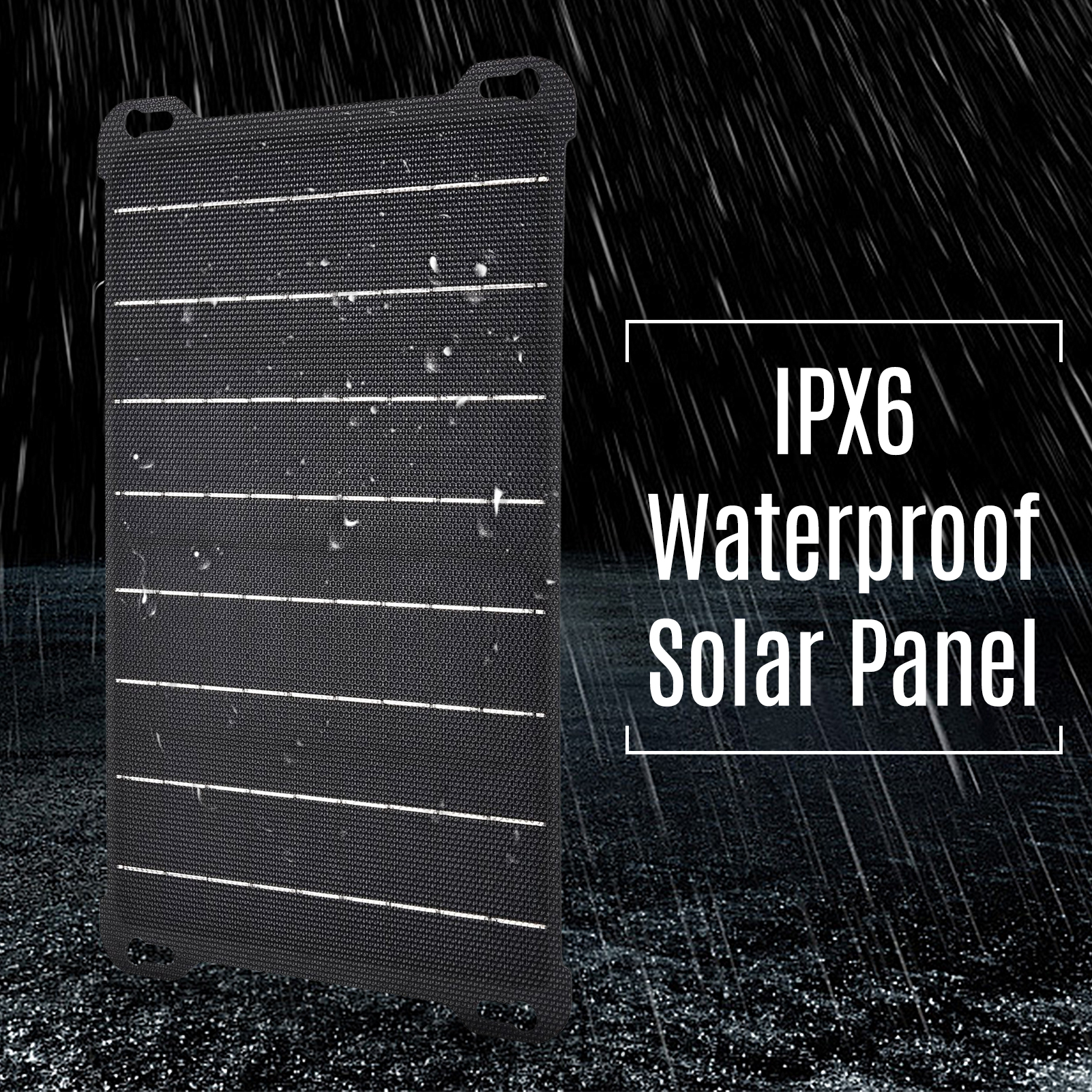 15W ETFE Solar Panel Solar Charger IPX6-Waterproof Portable Solar Power Monocrystalline Silicon Solar Module High Efficiency with Dual USB Port