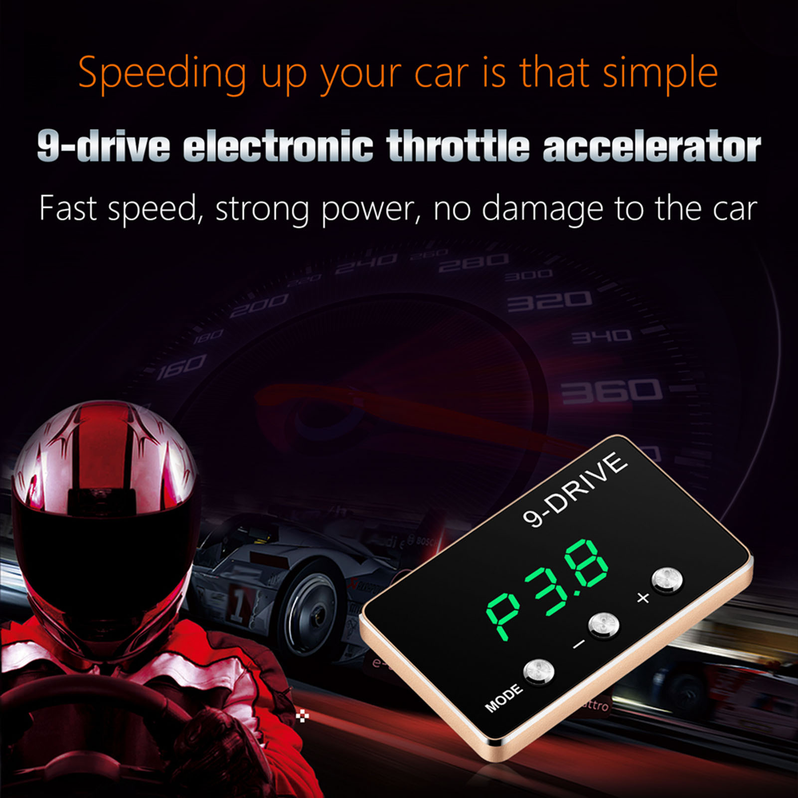 9 Drive Electronic Throttle Controller Pedal-Racing Accelerator Potent Booster Replacement for Ford,Dodge,Chevrolet,Jeep,Mazda