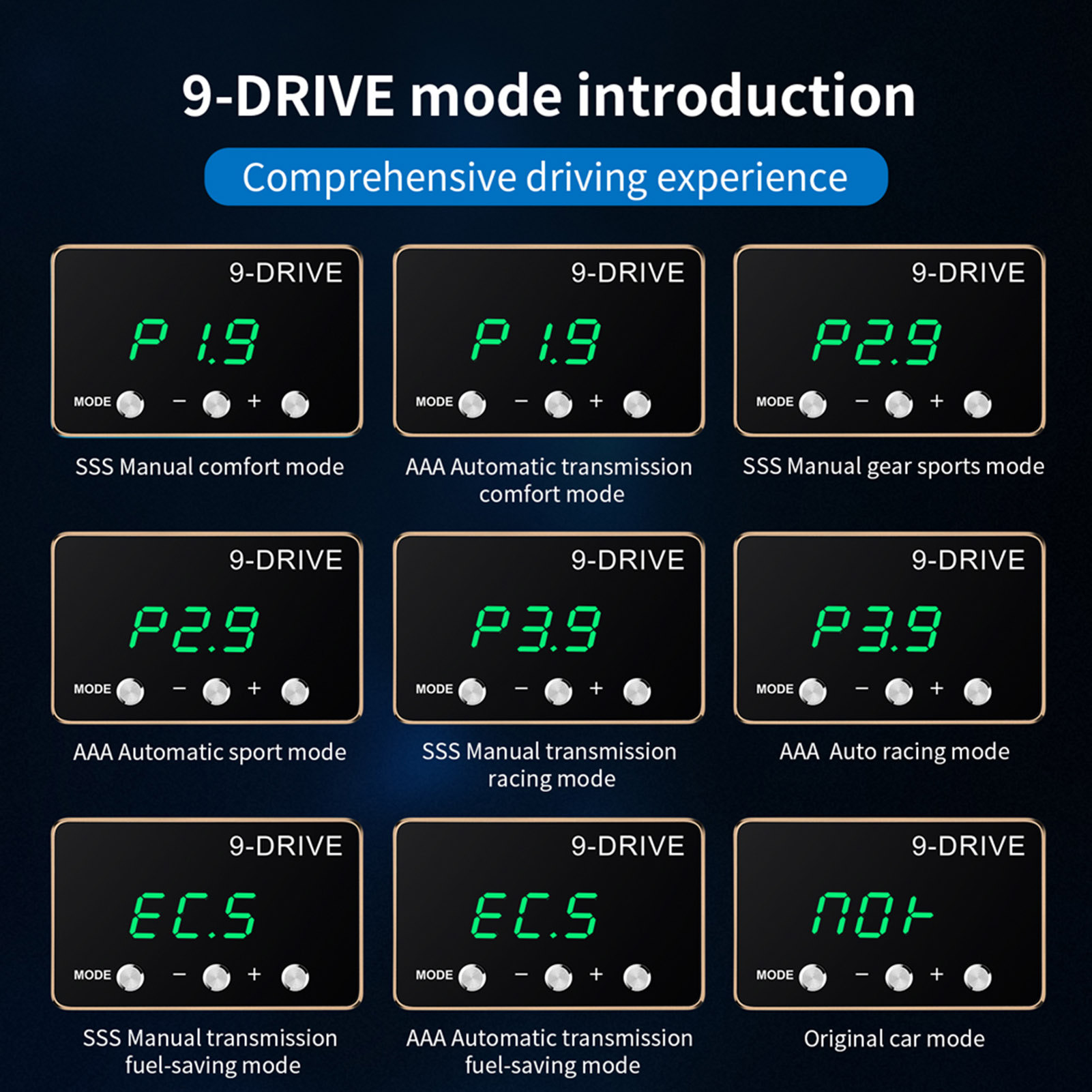 9 Drive Electronic Throttle Controller Pedal-Racing Accelerator Potent Booster Replacement for Ford,Dodge,Chevrolet,Jeep,Mazda