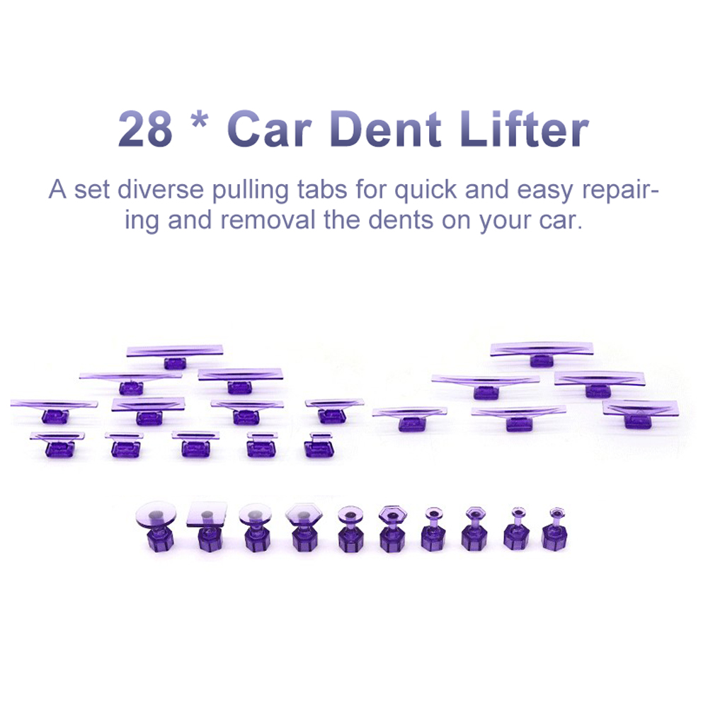 28Pcs Car Tabs Dent Lifter Dent Puller Kit Dent Removal Tools Set For Auto Paintless Dent Repairing Tool For Car Body