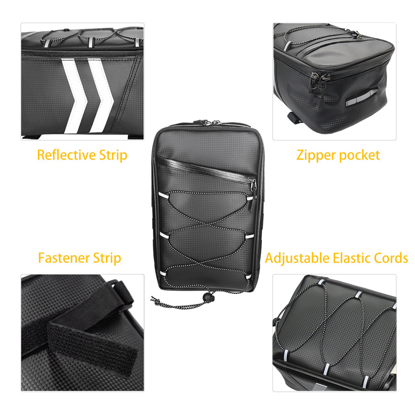 Bike Rack Rear Carrier Bag Trunk Bag  PU Leather Waterproof 9L Large Capacity Storage Luggage Cycling Storage Bag Mountain Bike