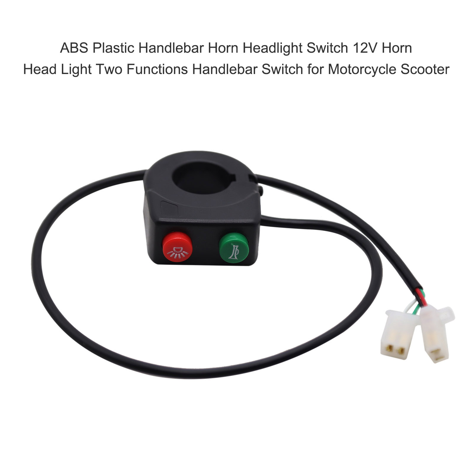 ABS Plastic Handlebar Horn Headlight Switch 12V Horn Head Light Two Functions Handlebar Switch for Motorcycle Scooter