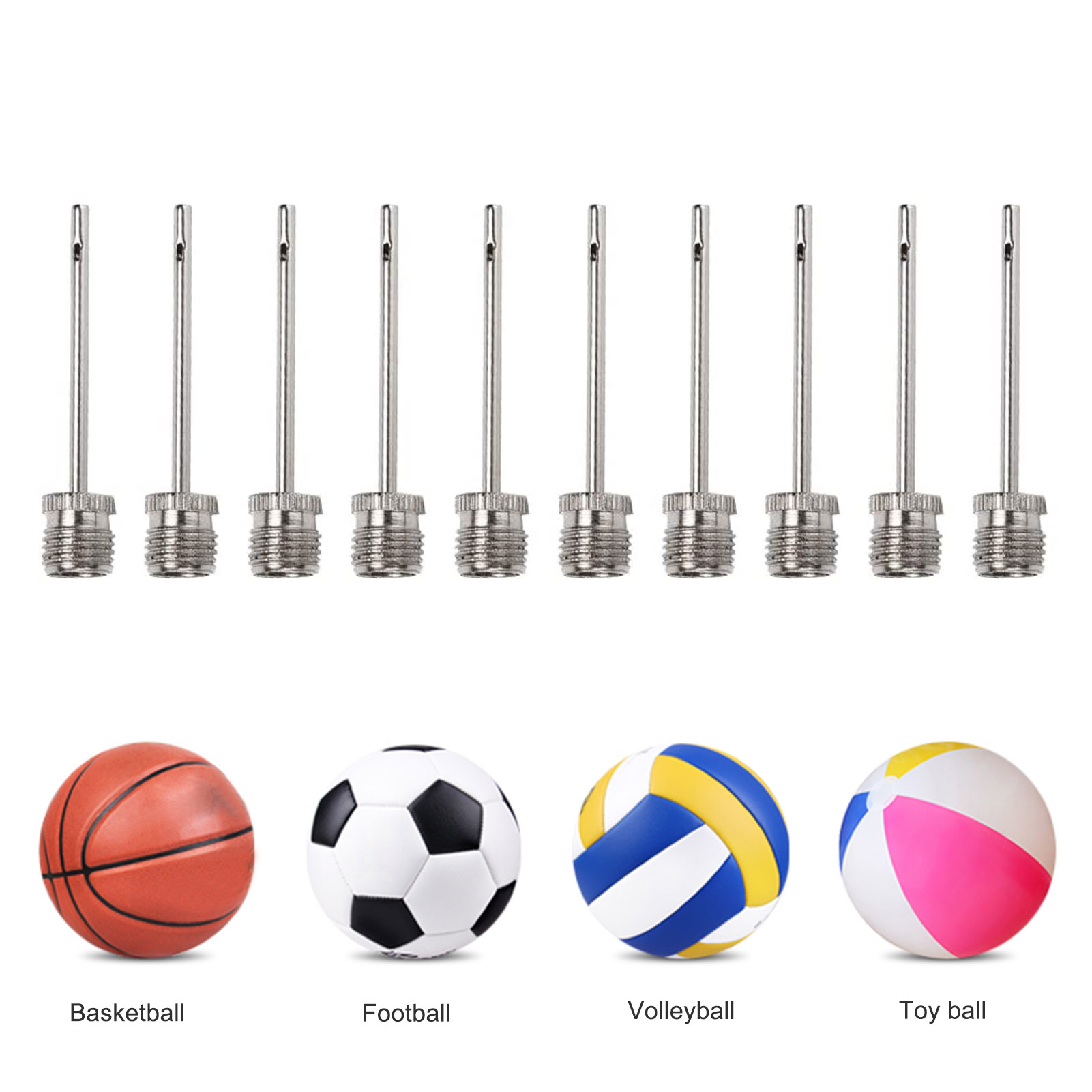 100 PCS  Stainless Steel Pump Needle, Ball Pump Inflation Needles For Soccer Rugby Football Volleyball Ball,Inflatable Air Pump Needle