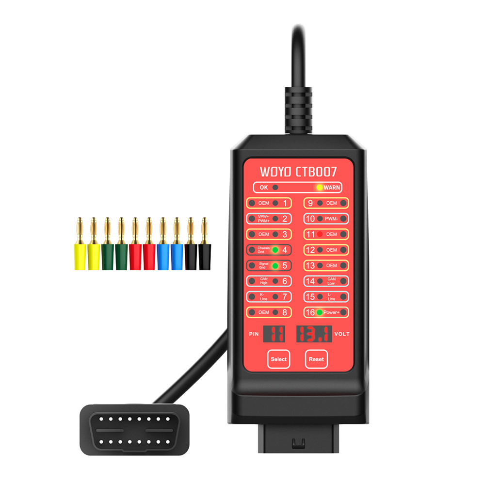 WOYO 12 V 24 V Portable CAN Tester 16 Pin Break Out Box Detection CAN Bus Circuit Tester Vehicle Diagnosis On-Board Diagnostics Tester