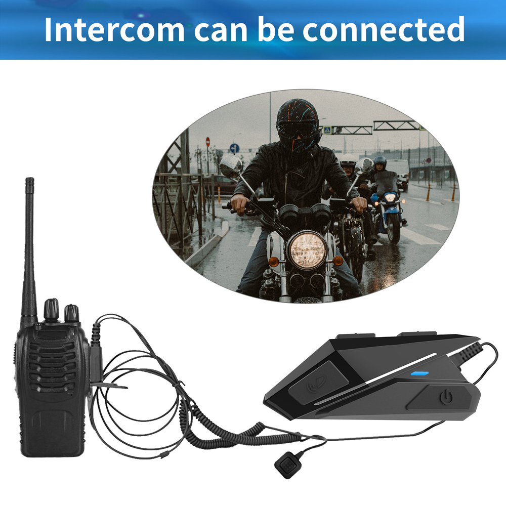 Motorcycle Helmet Headset BT5.0 Waterproof Headphone Noise Reduction Support Hands-Free Calling Auto-Answer Stereo Music Built-in FM Radio